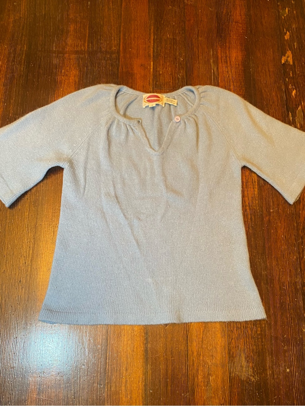 EUC True Vintage 1960s Angora/Wool Nordstrom Brass Plum Short Sleeve Sweater